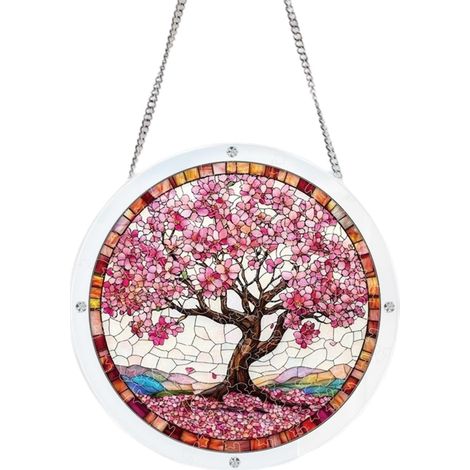 Sonnenfänger 18 8 cm Baummuster Fensteranhänger Acryl Puzzle