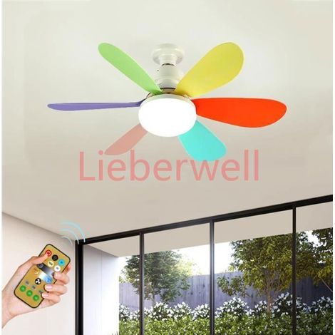 Petit lustre ventilateur, E27, 40 Watt,petit lustre silencieux multifonctionnel, ventilateur de plafond pour chambre,keeper (1/4)