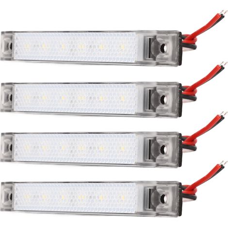 Lot de 4 feux de position latéraux à 6 LED (12 V) pour yacht, kayak, bateau, remorque, camping-car, bus ou caravane. (1/5)