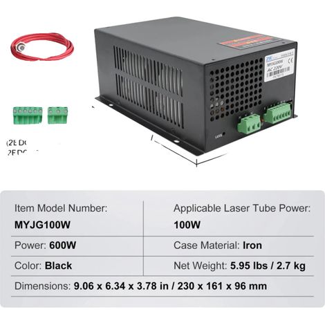 Fuente de alimentación láser, alta eficiencia, compatibilidad versátil, 100 W (1/2)