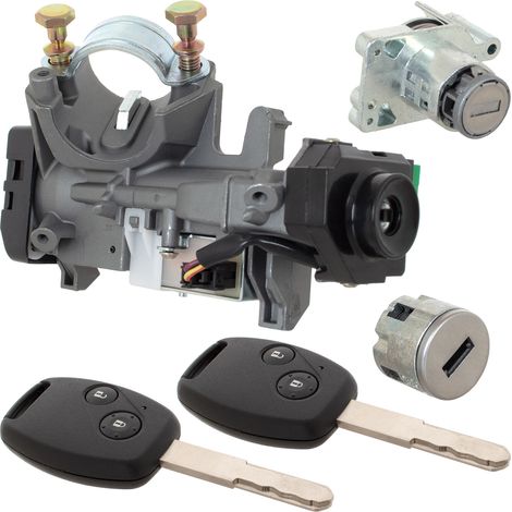Juego completo de interruptor de encendido para Honda CR-V III (06-12), inserto de cerradura de puerta delantera izquierda y inserto de guantera (3 piezas)