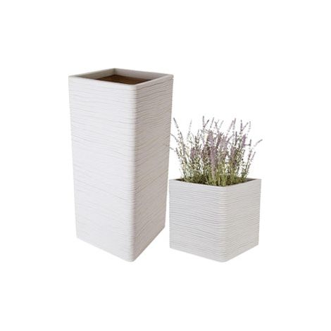 2 x Amalfi Tall (60cm Height) Stone Effect Planters Ideal For Home & Gardens (60cm Height)