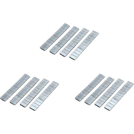 Adecuado para paquetes de 12 tiras de equilibrado de neumáticos de coche y camión, color plata, 60 g (2,1 oz)