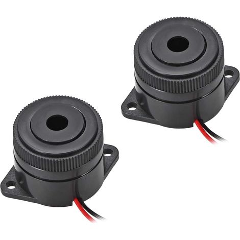 sourcing map Lot de 2 avertisseurs sonores électroniques actifs 12 V, bip continu 90 dB