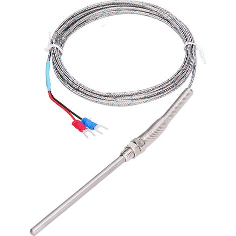 Capteur de température de type K WRNT-187, thermocouple de détection de température, 0-600℃, fil rouge et noir, 5 m. (1/5)