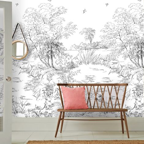 Papier peint panoramique Gaia 159 x 280cm Gris (1/4)