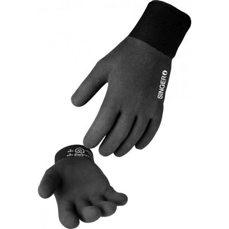 Lot 10 Paires Gants Froid Enduit Latex Mousse Sans Couture - SINGER SNOWFLEX T9 - Manutention BTP Industrie - EN388 EN511 (1/2)