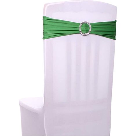 Bow Chair Back Strap Pour Les Mariages Fête D'anniversaire Chaise Back Decor - Vert - 10 Pièces (1/5)