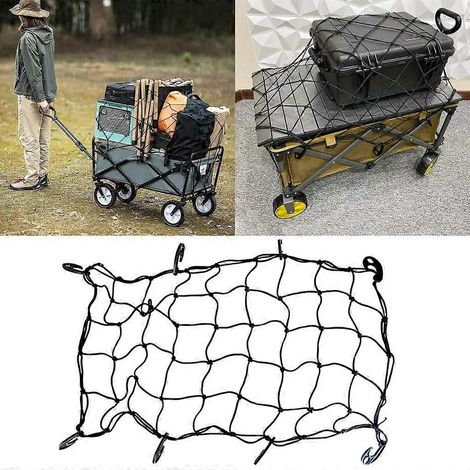 Filet de chargement pliable pour chariot de plage, chariot de plage, chariot robuste, outil à tirants, filet à bagages (1/4)