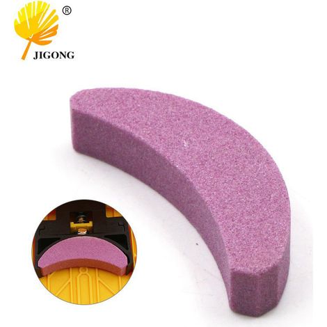 Affûteuse de chaîne de tronçonneuse portable, pierre à affûter rose en forme de croissant, outil d'affûtage de chaîne de tronçonneuse, tronçonneuse assortie.