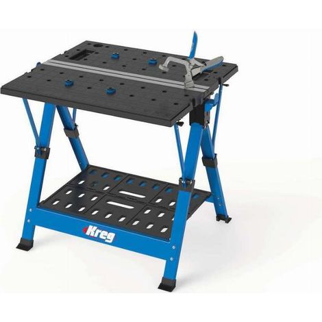 Table de travail modulable 70x80 cm – Charge max 158 Kg – Pliable avec étagère et accessoires Kreg – KWS1000
