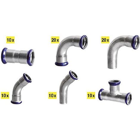 Raccord a sertir inox - paquet diam. 15mm contour M (1/2)