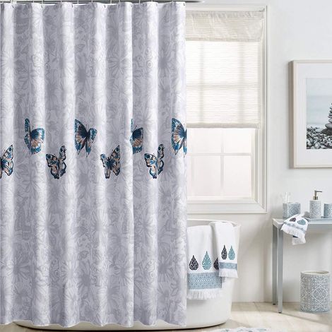 Rideau Douche Papillon 240x200cm 12 Anneaux (1/5)