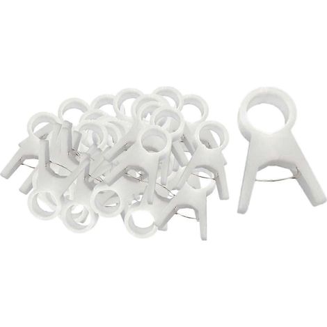 100x Gartenpflanzenclips, Rankgitterclips für Gurken, Gemüse, Tomaten, Weinreben, Blumen und Ranken, Blumen- und Pflanzenclips für Gewächshäuser-1.7cm White (1/5)