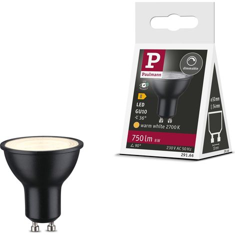 Réflecteur LED Standard 230 V GU10 750lm 8W 2700 K gradable Noir mat 36° ampoule RAL9004 (1/5)