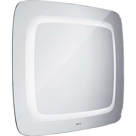 Nimco Espejos - Espejo de baño con retroiluminación LED serie 7000, 80x65 cm, redondo, aluminio ZP 7001