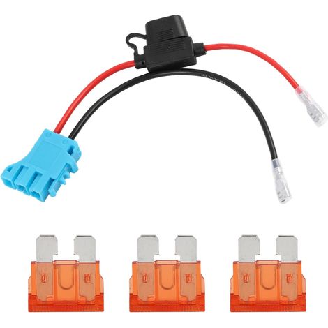 Connecteur de faisceau de câbles, 12 AWG, pour batterie 12 V, avec fusible, kit de rechange pour faisceau de câbles, 3 fusibles supplémentaires, compatible avec les jouets à chevaucher 12 V (1/5)