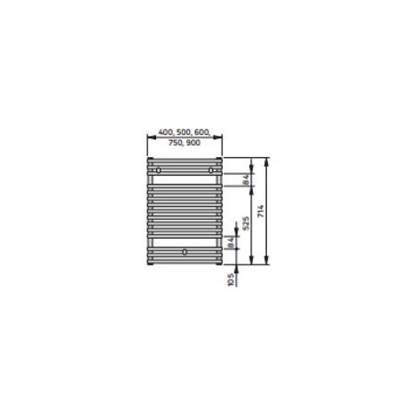 Heizkörper purmo santorini Leistung 300W Maße 700x400mm