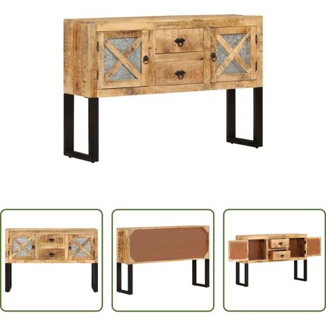vidaXL Armoire latérale -  Buffet 110x30x74 cm Bois de manguier brut (1/5)