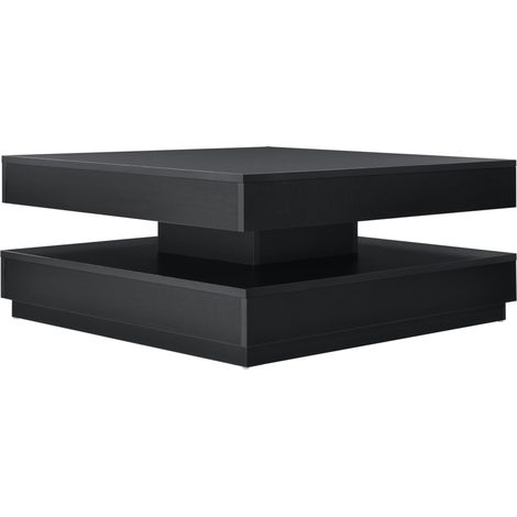 Tavolino con piano girevole pannello in fibra di legno 76 x 76 cm nero 030004129