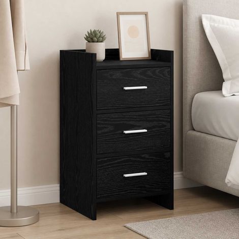vidaXL Tables de chevet Chêne noir 40 x 36 x 70 cm Bois d'ingénierie (1/5)
