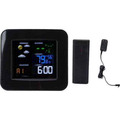 Multifunktionales drahtloses Thermometer-Hygrometer mit Farbdisplay, 120V US-Stecker.