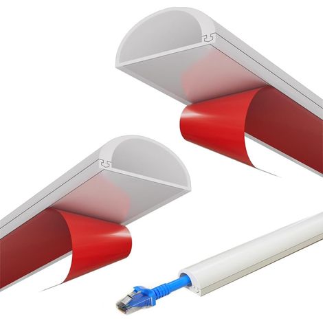 2 x Flexible Cable Ducts, Self Adhesive Wall Pipe, Ideal for Hiding and Organizing Cables for Office, Home and TV (1/5)