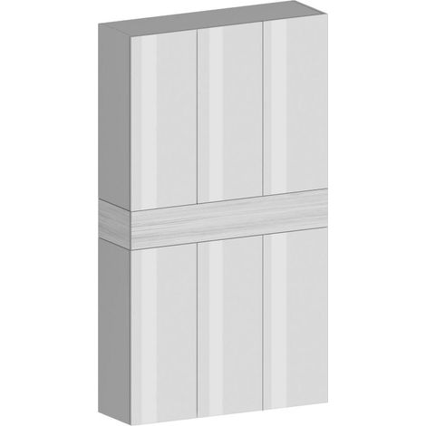Dmora - Scarpiera Charoite, Porta scarpe salvaspazio a 7 ante, Armadio multifunzione da ingresso, 114x35h200 cm, Bianco effetto larice