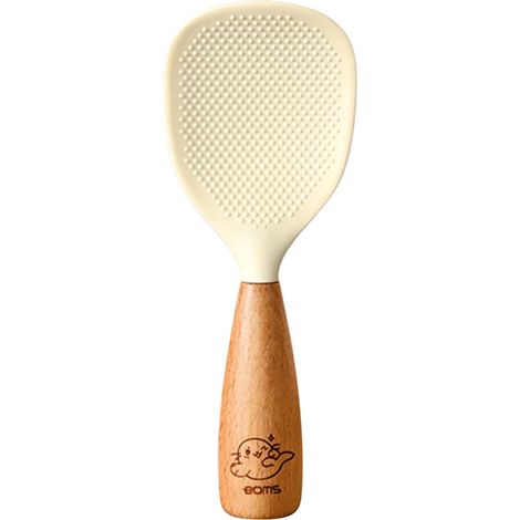 Cuillère À Riz - Tête En Acier Inoxydable Antiadhésif - Manche En Bois - Pour Cuiseur À Riz Et Cuisson - 1 Pièce (1/5)