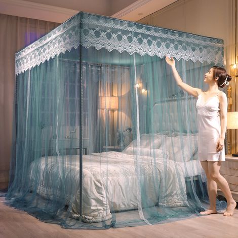Moustiquaire en polyester, style princesse pour la maison, adaptée aux lits doubles et simples, avec outils de montage, dimensions : 1,8 x 2,2 mètres (1/5)