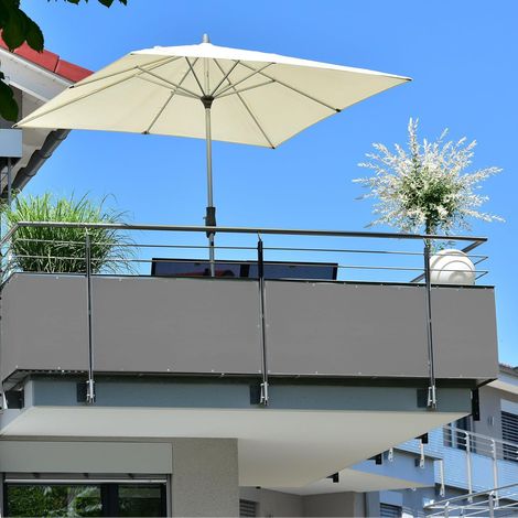 Protection anti regard ultra résistant Cordon de fixation inclus Gris clair 90 x 500 cm (1/5)