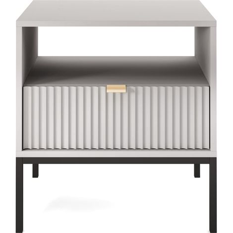 Table de Chevet, Gris, 54 cm x 56 cm x 39 cm (1/5)