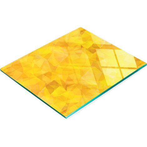 Plateau décoratif en verre à apéritif, motif triangles abstraits, 60 x 52 cm (1/5)