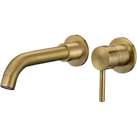 Grifo lavabo empotrado monomando BORACAY dorado envejecido (1/3)
