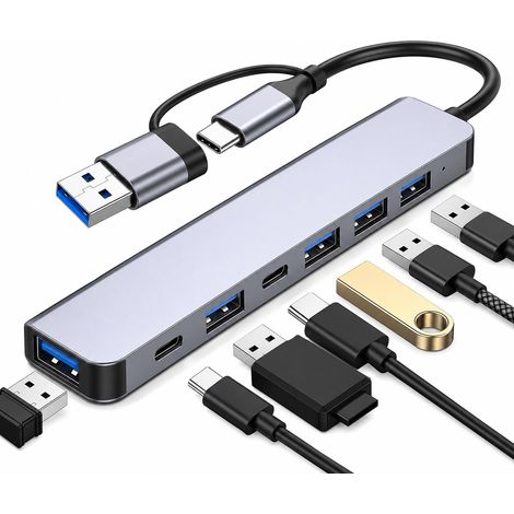 7 en 1 Hub USB 3.0 Multi Appareils pour Laptop PC Tablettes Téléphones PS5 (1/5)