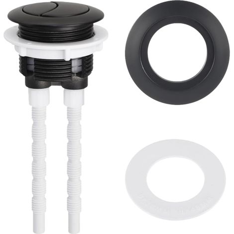 Bouton de Chasse D'eau Rond pour Réservoir de Toilettes, Noir (1/5)