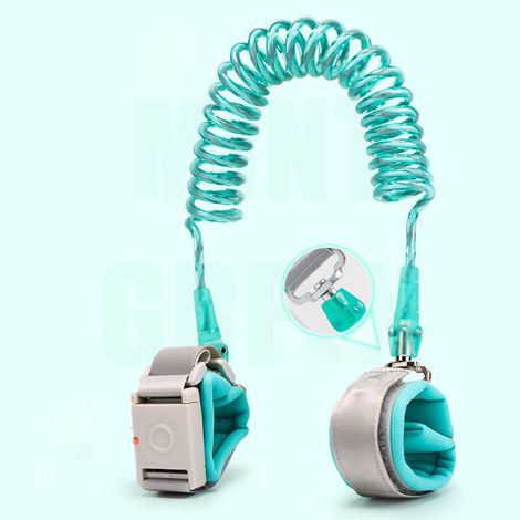 Laisse de sécurité pour enfant réfléchissante et respirante, anti-perte, rotation 360°, avec verrou à induction, couleur vert menthe, longueur 2m/6,6ft (1/5)
