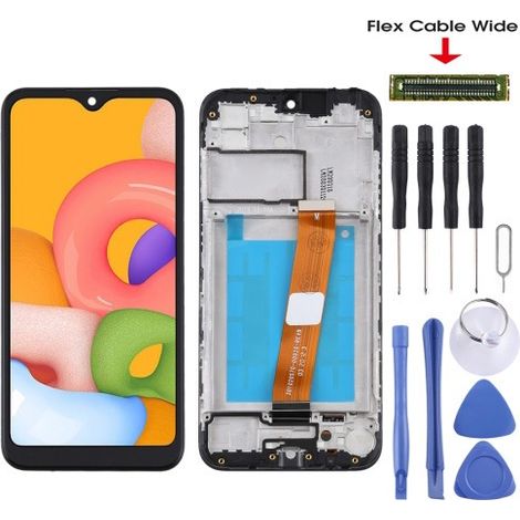 Compatible with Samsung Galaxy A01 SM-A015M LCD touchscreen with frame. (1/4)