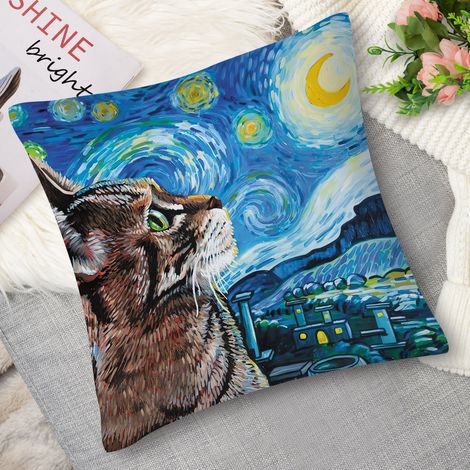 Housse de coussin chat roux, élégant (1/5)