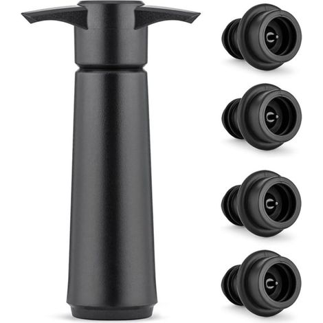 Pompe à vin sous vide avec 4 bouchons réutilisables, bouchon en silicone pour bouteilles de vin rouge/blanc, joint étanche, préserve la qualité du vin.-AquaForge (1/5)
