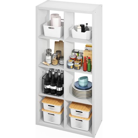 Îlot de Cuisine, Bar à café 8 Cubes, Rangement de Cuisine Extra épais, Étagère de Boulanger, pour Organisateurs de Garde-Manger et Rangement, Organisation de Cuisine, Blanc (1/5)