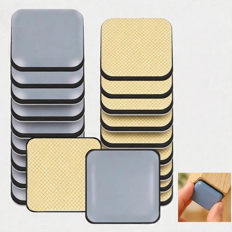 20 Pieces Self-Adhesive PTFE Furniture Glides, 20x20 mm, Anti-Scratch Furniture Glides for Tables, Chairs, Cabinets, Sofas, Floor Protection Glides (1/5)