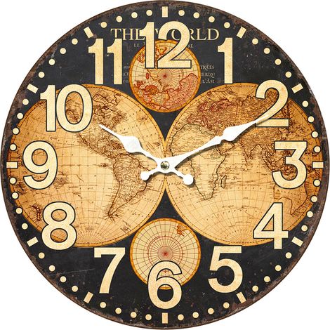 Signes Grimalt Orologio da muro adorno  Orologi marroni murali di Mapamundi 4x34x34cm 27819