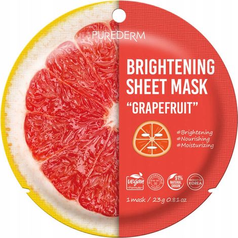 Purederm Tuchmaske Aufhellende Grapefruit 23 g (1/2)