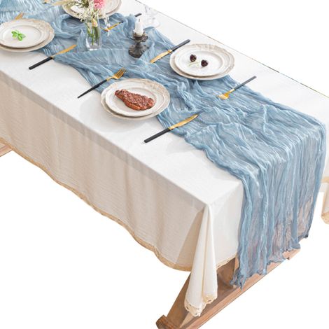 Chemise De Table - En Polyester Transparent - 90 x 300 cm - Pour Décoration De Table De Mariage Fête Ou Événement Spécial - 1 Pièce (1/5)