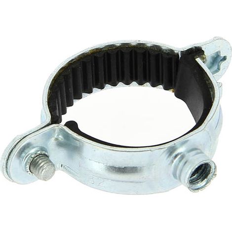RAM – Collier de serrage isophonique en acier zingué – Diamètre 32mm – Filetage M7x150 – Réduction bruit 15 dB(A) – Système d'accroche vertical (1/3)