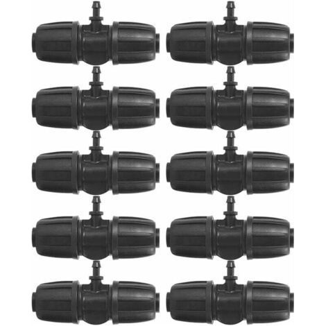 16mm to 4/7 Garden Lock Barbed T-Connectors, 10pcs/Set Connectors for PE Hose Garden Irrigation System