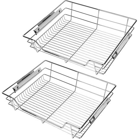 Lot de 2 tiroirs de cuisine télescopiques de 60 cm (1/5)