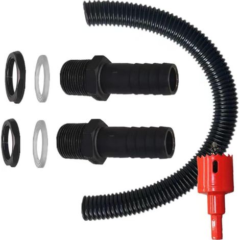 Regensammler Verbindungsset für Regentonnen mit 25mm Schlauch und Lochöffner (1/5)