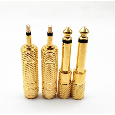 Adaptador de audio auxiliar de 6,35 mm a 3,5 mm con contactos chapados en oro para auriculares, altavoces, guitarra y piano.
